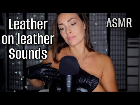 ASMR Leather gloves on Leather clothes triggers