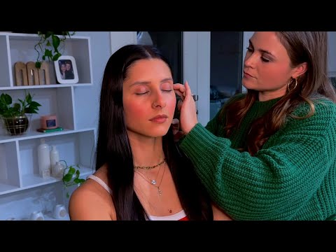 ASMR | Relaxing Light Touch Massage | Hair Placing, Necklace Adjustments, Face Touching