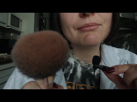 ASMR- Brushing your face/camera brushing and mic brushing