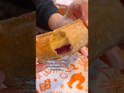 WATCH WHAT I FOUND INSIDE MY POPEYES APPLE PIE THAT MADE EVERYONE SCREAM #shorts #viral #dessert