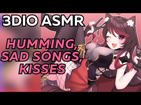 【3DIO ASMR】🌸 being a good kitten ♡ humming, sad songs, kisses