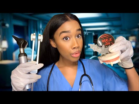 ASMR Cranial Nerve Exam BUT You're a Vampire 🧛🏽‍♀️ 🩸 Medical Exam ASMR