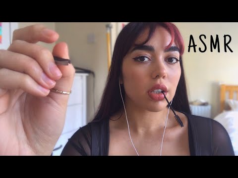 ASMR Up Close Spoolie Nibbling ,Trigger words & Plucking