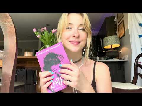 asmr book tapping, wood tapping, mouth sounds, and whispering 🍬