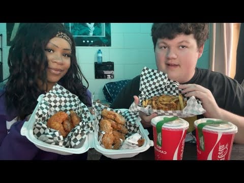 ASMR WINGSTOP MUKBANG 🍗 CRISPY FRIES AND TENDERS WITH VERABUNNIASMR 🍗❤️