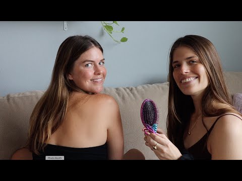 ASMR | Tingly hair play ~ doing fun hairstyles on my sister (hair brushing & whispers)