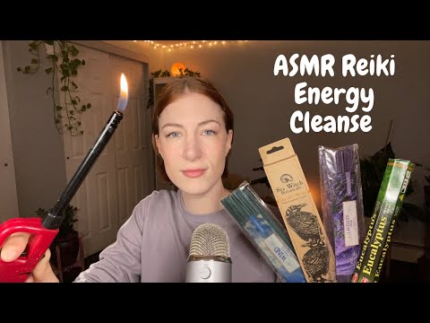ASMR Reiki Energy Cleanse | Burning incense, candles, fire, smoke, lighters & visual triggers