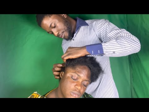 Asmr satisfying head massage and hair oiling.