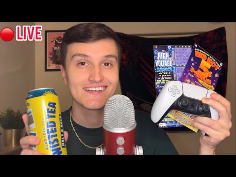 🔴 - LIVE ASMR RELAXING HANGOUT 😴💤 (triggers + whisper ramble + sports talk)