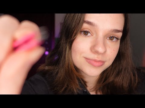 ASMR doing your eyebrows | close up personal attention (with tingly tongue clicking)