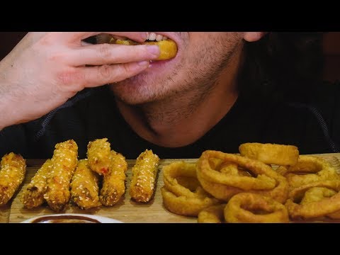 ASMR ONION RINGS AND CHEESE STICKS * SUPER CRUNCH EXTREME * NO TALKING 먹방