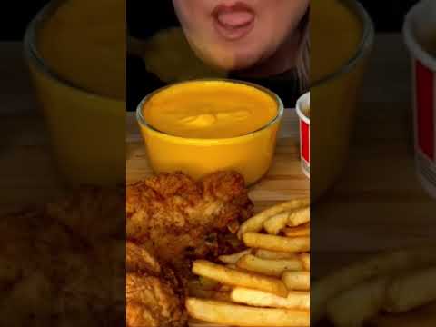 KFC Chicken Drenched In Cheese Sauce #shorts #asmr