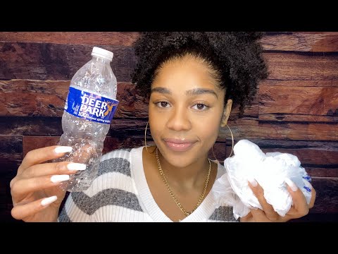 ASMR- CRISP Crinkle Sounds (Plastic Bottle, Clear Plastic, Package) 🤤✨