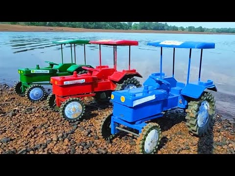 mini Swaraj tractor stuck in mud jcb Loading Sand help tractor Video | mud toy