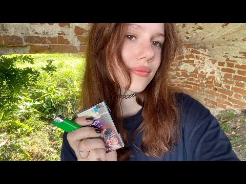 ASMR Курю сигарету в Крепости + массажик Girl smoking a cigarette