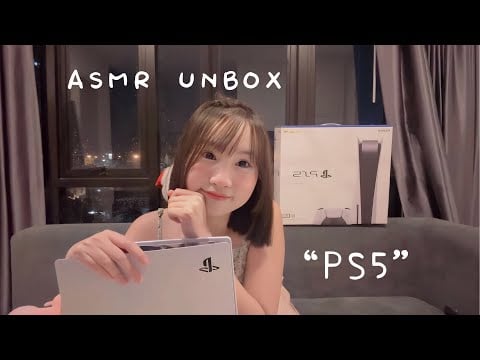 ASMR unbox PS5 เห่อสุดๆ { rain sound , tapping }