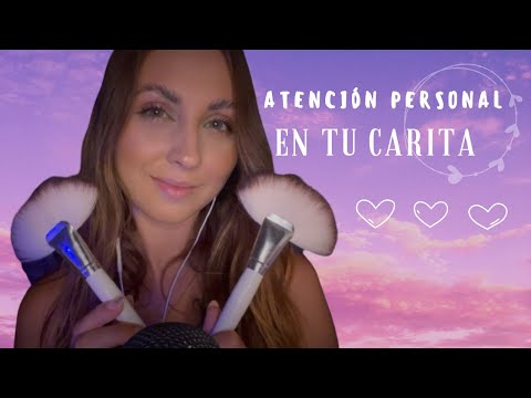 ASMR Atención personal en TU CARITA !! 💤  [ VISUAL ] [ SUSURROS ]                   [ BROCHAS ]