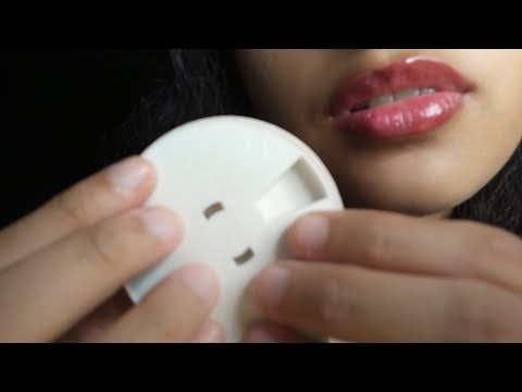 asmr caseiro: tapping, sons de plástico, Pincel na tela, tampinha de batom, gloss (sons reais)