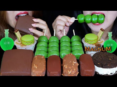 ASMR GREEN TEA DANGO, MINI MAGNUM ICE CREAM BARS, KLONDIKE ICE CREAM BAR, MATCHA MOUSSE CAKES 먹방