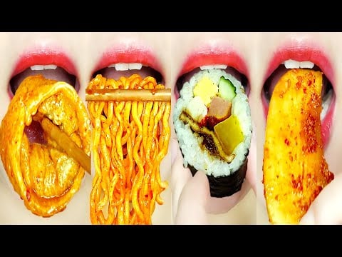 ASMR 🔥Spicy Soft Tofu Stew & Ramen & GIMBAP MUKBANG EATING SOUNDS