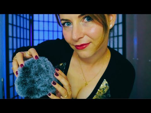 ASMR Soft spoken and brushing the mic