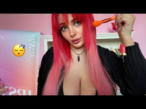 IPSY Makeup Haul ASMR // Relaxing Plastic Sounds, Whispering, Visual Triggers, & More! 😴💄🥰💋✨