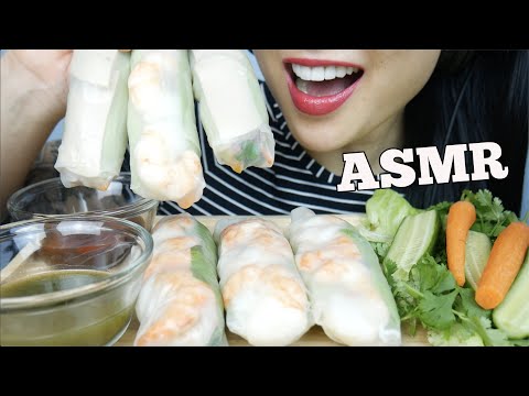 ASMR FRESH SHRIMP + SALAD ROLL (EATING SOUNDS) NO TALKING | SAS-ASMR