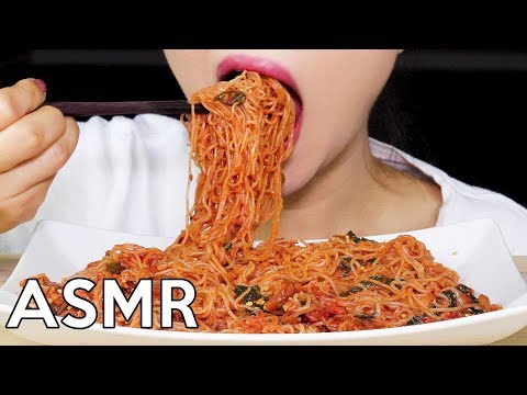 ASMR SPICY COLD NOODLES (Bibim-Naengmyeon) 비빔냉면 리얼사운드 먹방 Eating Sounds