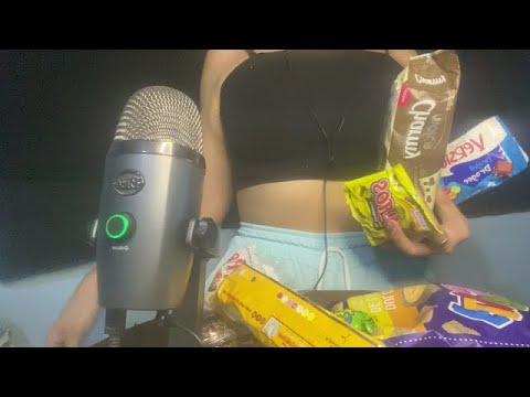 ASMR BLUE YETI - COMIENDO DULCES + SONIDOS RELAJANTES - AMNY ASMR