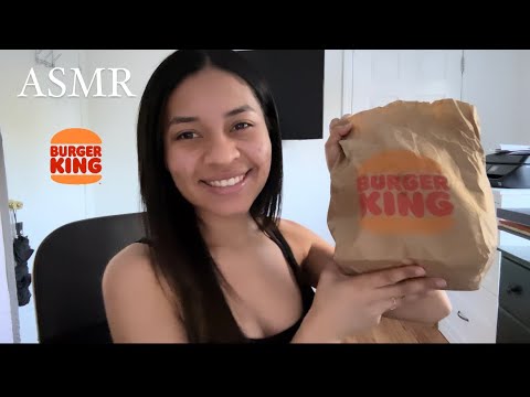 ASMR Español-COMIENDO BURGER KING 🍔 WHOPPER, CHICKEN FRIES 🍟