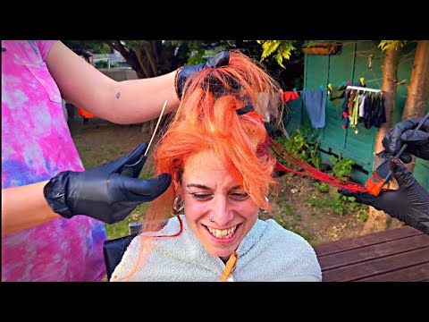 Bleach bath & dye hair like FIRE🔥 *Hot Roots Fail* Brad Mondo! ASMR Relaxation w/ @emilymagpie9802