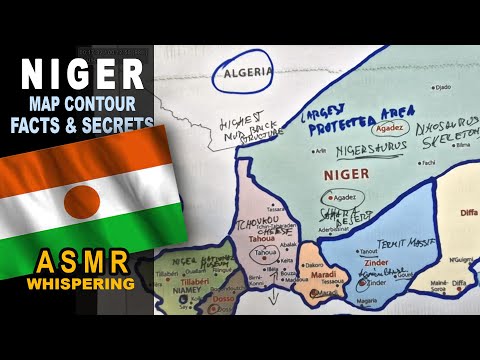 NIGER map outline tracing and its regions with facts and secrets | ASMR geography whispered facts