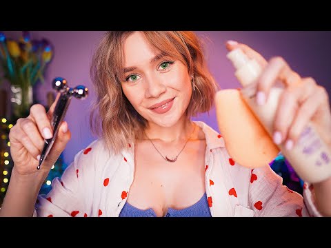 🤤 АСМР СПА УХОД ПЕРЕД СНОМ 😴 Забота, Массаж Лица, Шеи и Плеч asmr sleep spa massage