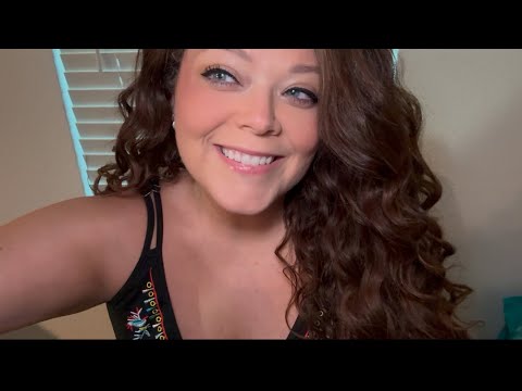 ASMR - Tapping on my curly hair products & telling funny stories (whispering) 