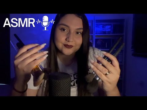 ASMR - PINCEL NA TELA E NO MICROFONE + SONS DE BOCA SUAVES