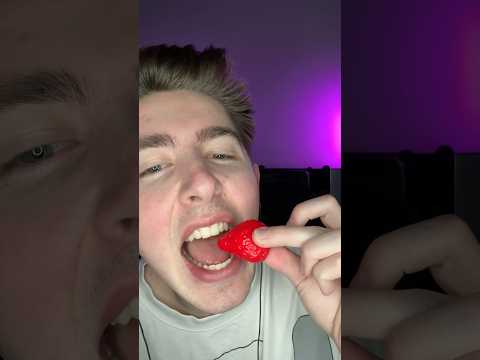 Realistic Gummy Strawberry Taste Test #asmr #mukbang