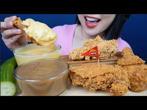 CHEESE SAUCE + GRAVY WITH JOLLIBEE FRIED CHICKEN | NO TALKING | SAS-ASMR