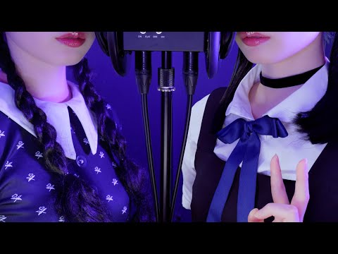 ASMR Wednesday & Kobeni Strange Night to Help You Sleep😪 (Twins Whispers)