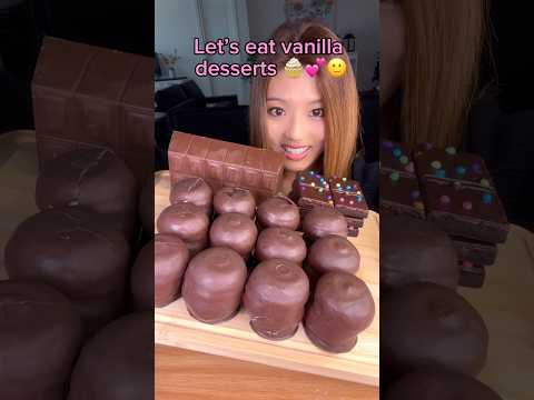 Let’s eat vanilla desserts #food #eating #dessert #mukbang #chocolate