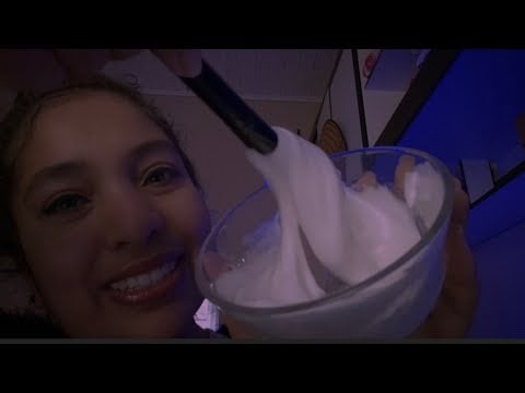 ASMR Máscara Facial com pincel macio e fala suave: Para rostinhos cansados 🌿✨