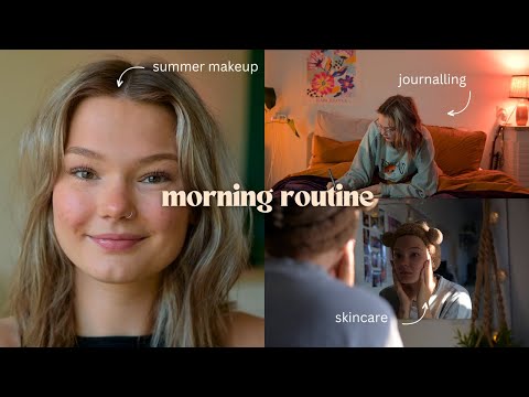 ASMR my calm morning routine + summer makeup look ☀️