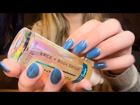 ASMR tapping & scratching on skincare products