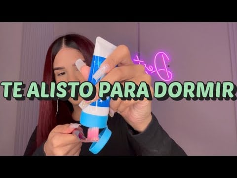 ASMR te preparo para dormir (hago tu skincare, te peino, te cepillo los dientes y sonidos de lluvia)