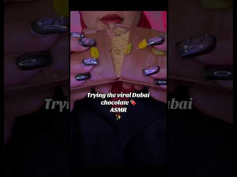 Trying first time viral dubai chocolate #asmr #mukbang #mukbangasmreating