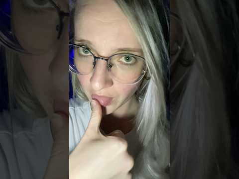 ASMR lipgloss application with mouth sounds 💙💄 #asmr #shorts