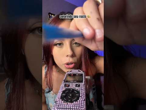 Colorindo seu rosto que está pálido 👩‍🎨🎨 #asmr #tingles #relax