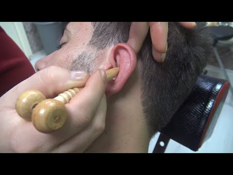 ASMR TURKISH BARBER EAR MASSAGE =NECK CRACK=chest,throat,face,foot,sleep massage =kulak,boğaz,masajı