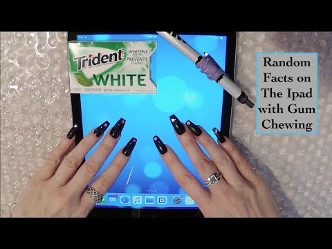 ASMR Intense Gum Chewing Ramble | RANDOM FACTS on Ipad | Close Whisper