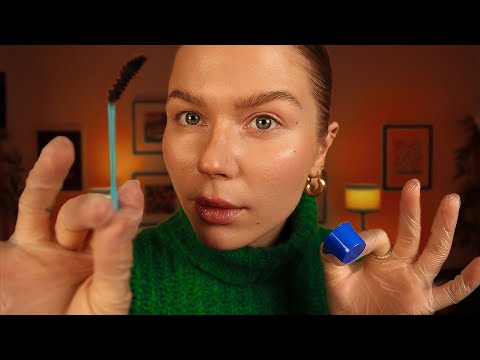 ASMR Relaxing Eyebrow Shaping & Styling Role-Play ✨ Measuring, Tweezing, & Pampering You