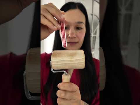 painting with a wood roller asmr